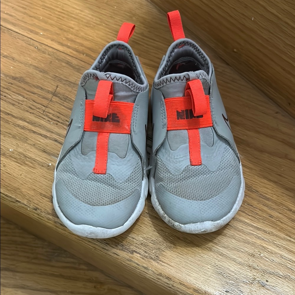 Nike Kids Gray and Red Slip-On Shoes